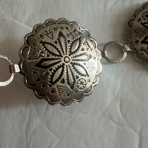 Western style metal concho link chain festival western belt